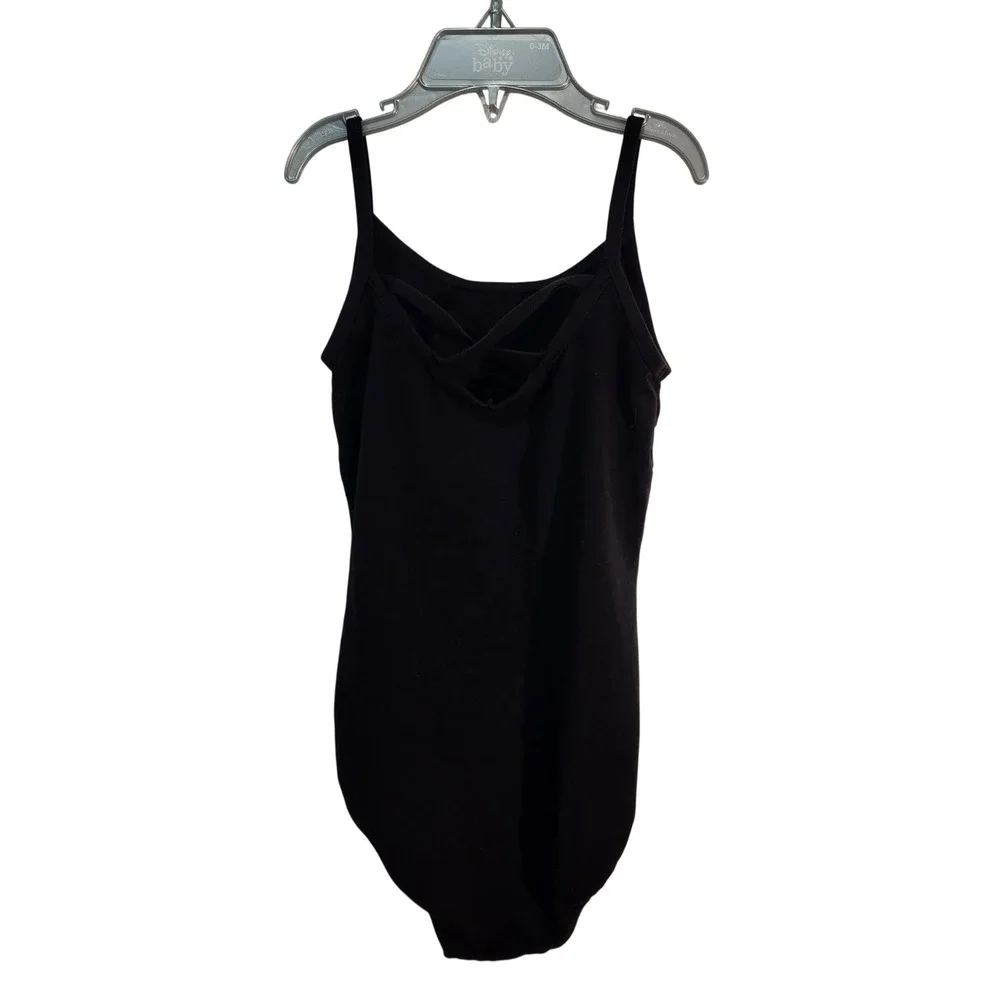 Freestyle by Danskin Black Rhinestone Embellished Girls Dance Leotard Size 6/6X‎